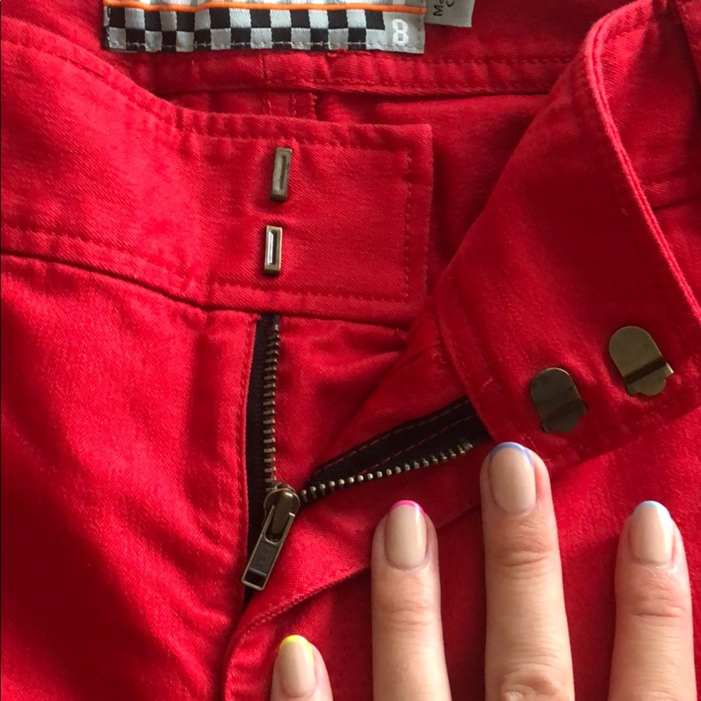 L.A.M.B by Gwen Stefani Red Zipper skinny Jeans - Picture 6 of 8